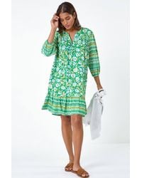 Roman - Paisley Border Print Smock Dress - Lyst