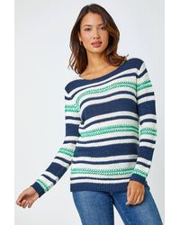Roman - Textured Striped Jumper - Lyst
