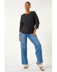 Roman - Textured Batwing Sleeve Top - Lyst