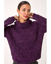 Roman - Cowl Neck Chenille Knit Jumper - Lyst