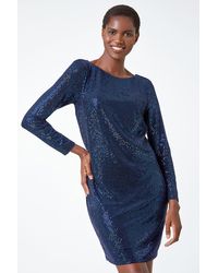 Roman - Sequin Stretch Shift Dress - Lyst
