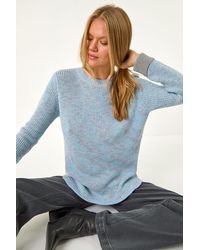 Roman - Contrast Cuff Knit Jumper - Lyst