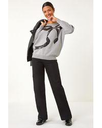 Roman - Bow Sequin Detail Knit Jumper - Lyst