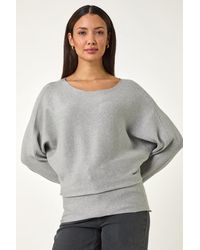 Roman - Ribbed Batwing Knit Jumper - Lyst