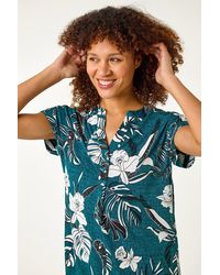 Roman - Textured Floral Print Overshirt - Lyst