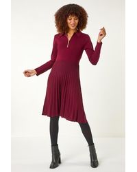 Roman - Zip Detail Knitted Dress - Lyst