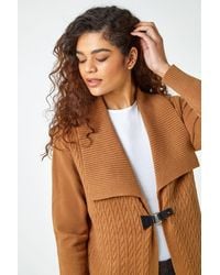 Roman - Collared Cable Knit Cardigan - Lyst