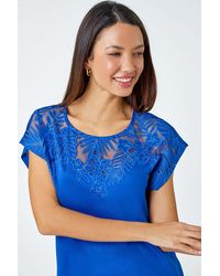 Roman - Embellished Palm Print Cut Out T-Shirt - Lyst