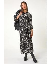 Roman - Abstract Circle Print Midi Shirt Dress - Lyst