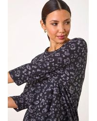 Roman - Animal Print Raglan Top - Lyst