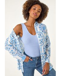 Roman - Abstract Print Collared Shirt - Lyst