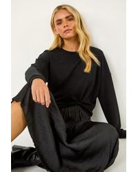 Roman Petite - Ribbed Long Sleeve Knit Top - Lyst