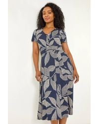 Roman Petite - Leaf Tie Waist Midi Dress - Lyst