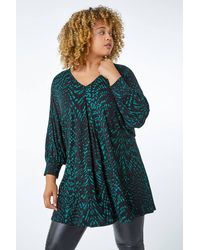 Roman Curve - Abstract Print Slouch Top - Lyst