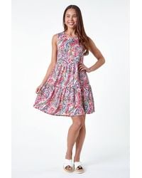 Roman Petite - Paisley Print Tiered Dress - Lyst