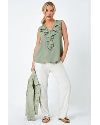 Roman Petite - Frill Front Vest Top - Lyst