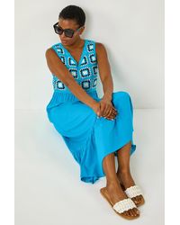 Roman - Sleeveless Crochet Fit & Flare Midi Dress - Lyst