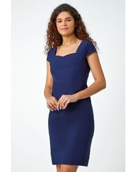 Roman - Sweetheart Neck Fitted Stretch Dress - Lyst