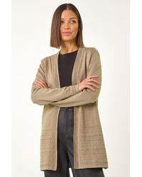 Roman - Stitch Detail Hem Knit Cardigan - Lyst