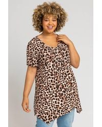 Roman Curve - Animal Print Hanky Hem Top - Lyst