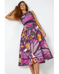 Roman - Premium Stretch Butterfly Halterneck Dress - Lyst