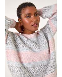 Roman - Soft Stripe Textured Jumper - Lyst