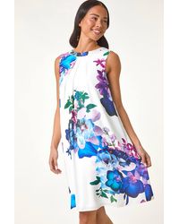Roman Petite - Gathered Neck Hotfix Dress - Lyst
