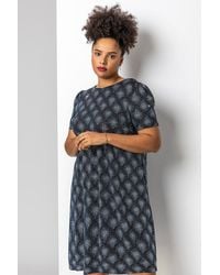 Roman Curve - Glitter Print Shift Dress - Lyst