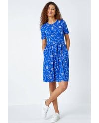Roman - Floral Pocket Stretch T-shirt Dress - Lyst