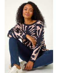 Roman Petite - Abstract Knit Jumper - Lyst