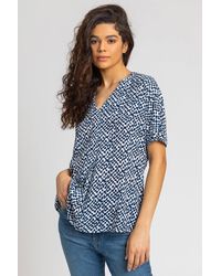 Roman - Spot Print V-Neck Tunic Top - Lyst