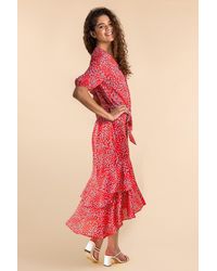 Roman - Ditsy Floral Frill Hem Midi Dress - Lyst