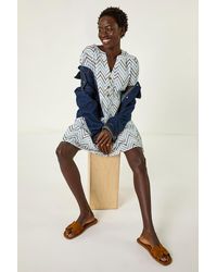Roman - Zig Zag Embroidered Tunic Dress - Lyst