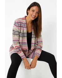Roman - Aztec Pocket Detail Longline Cardigan - Lyst
