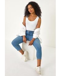 Roman Petite - Slim Crop Stretch Jeans - Lyst