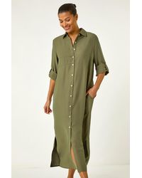 Roman - Button Through Shirt Midi Dress - Lyst