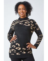Roman Petite - Animal Print Longline Jumper - Lyst