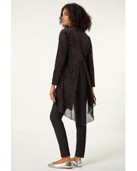 Roman - Glitter Spot Print Chiffon Hem Tunic Top - Lyst