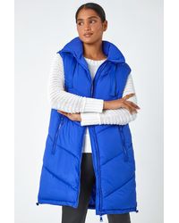 Roman - Longline Quilted Hooded Gilet - Lyst