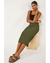 Roman - Textured Stretch Midi Skirt - Lyst