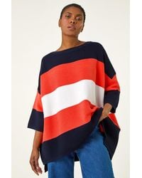 Roman - Textured Colour Block Knit Jumper - Lyst