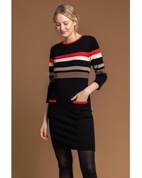 Roman - Longline Contrast Stripe Print Jumper Dress - Lyst
