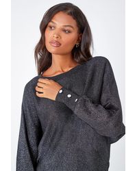 Lilly-and-Hope - Glitter Button Cuff Jumper - Lyst