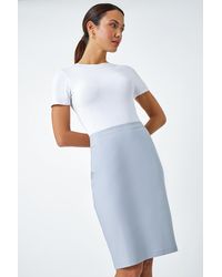 Roman - Pull On Stretch Elastic Waist Pencil Skirt - Lyst