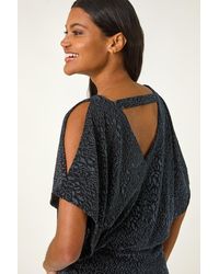 Roman - Glitter Animal Print Banded Hem Stretch Top - Lyst