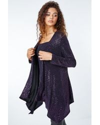 Roman - Sequin Sparkle Waterfall Stretch Jacket - Lyst