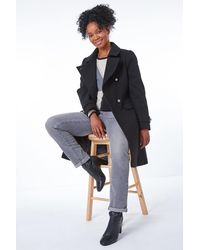 Roman Petite - Double Breasted Military Coat - Lyst
