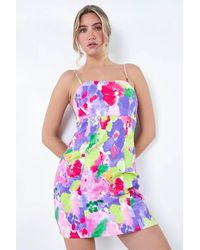 D.u.s.k - Floral Bengaline Mini Stretch Dress - Lyst