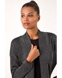 Roman - Shimmer Longline Knit Cardigan - Lyst