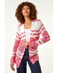 Roman - Colour Block Spacedy Knit Cardigan - Lyst